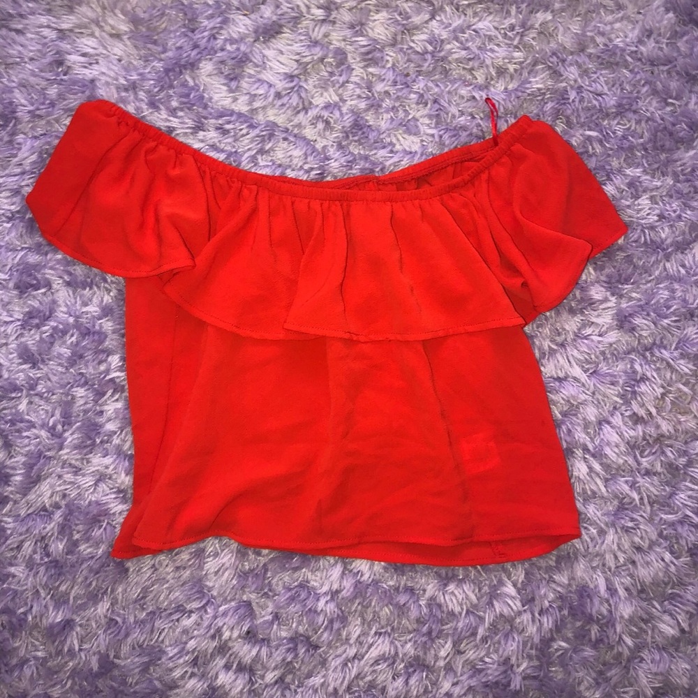 Design Lab ruffle off the shoulder top